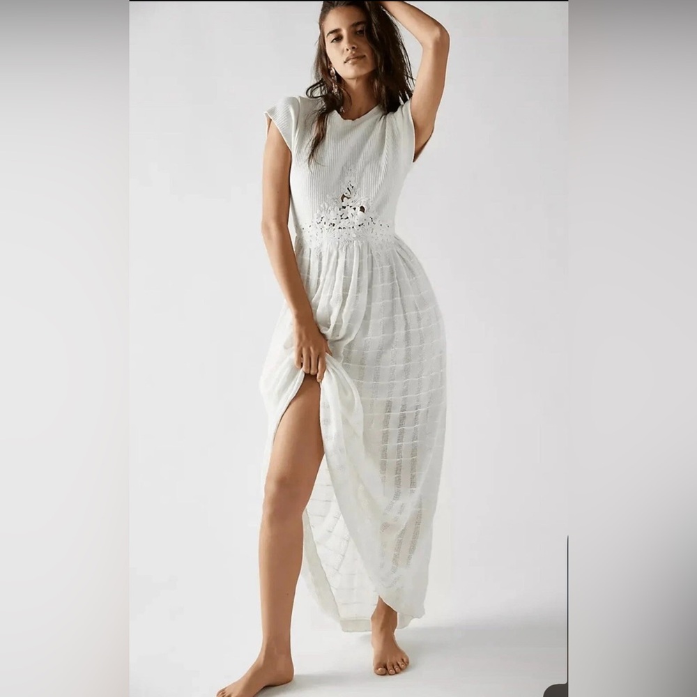 NWT Free People Serenity Maxi open back dress small Coachella Festival